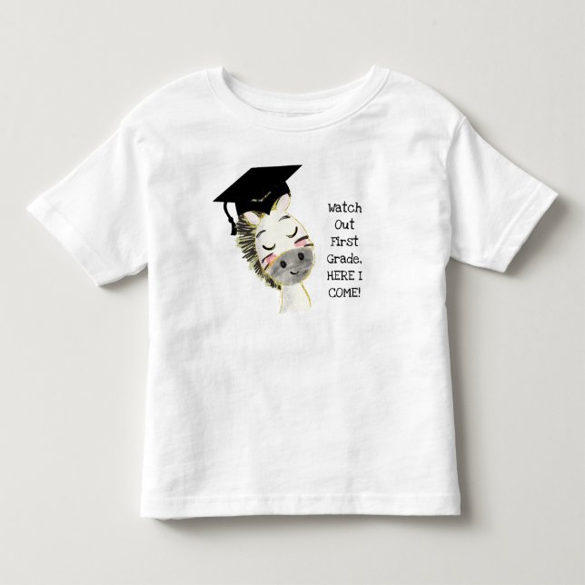 Zebra Graduate, Here I Come Jersey T-Shirt (Front)