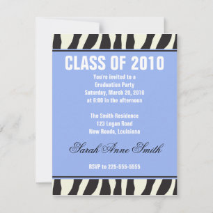 Zebra Graduation Invitation