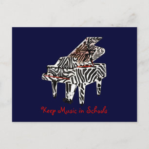 Zebra Grand Piano ~ Postcard / Invitaiton