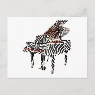 Zebra Grand Piano ~ Postcard / Invitations