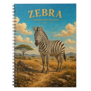 Zebra Grassland Plains Watercolor GeoSaga Notebook