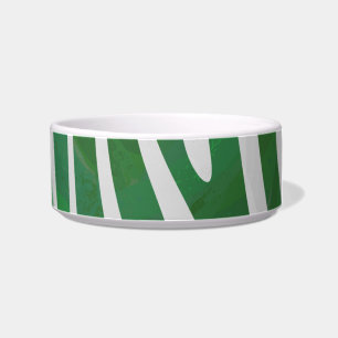 Zebra Green and White Print Bowl