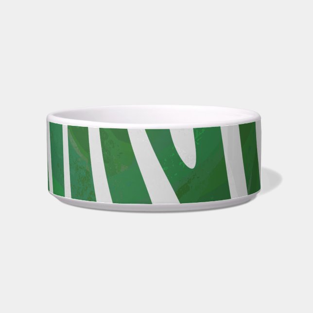 Zebra Green and White Print Bowl (Right)
