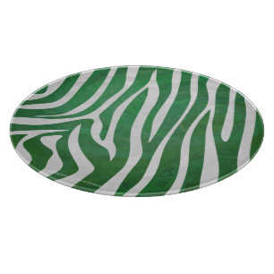 Zebra Green and White Print Cutting Board