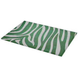 Zebra Green and White Print Cutting Board