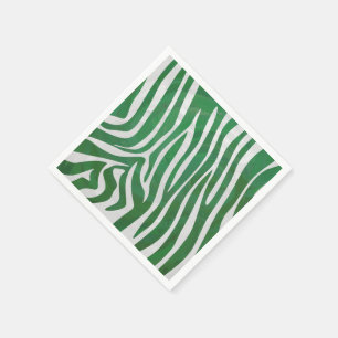 Zebra Green and White Print Napkin