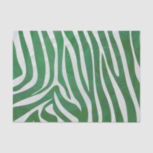 Zebra Green and White Print Tissue Paper