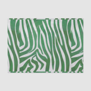 Zebra Green and White Print Tissue Paper