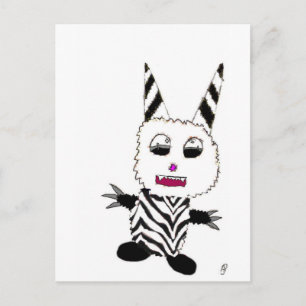 Zebra gremlin postcard