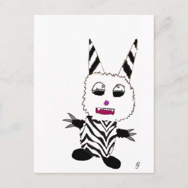 Zebra gremlin postcard (Front)