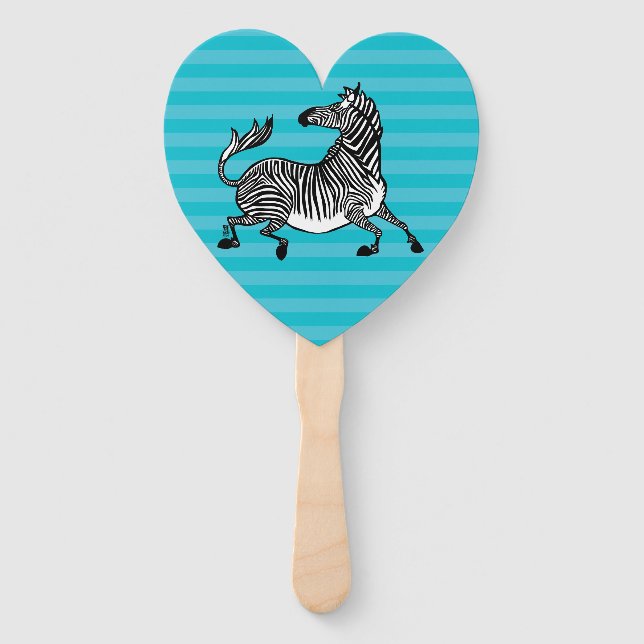 Zebra Hand Fan (Back)
