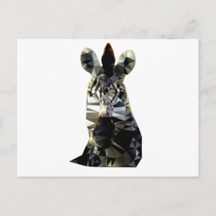 Zebra Head African Animal Low Poly Postcard