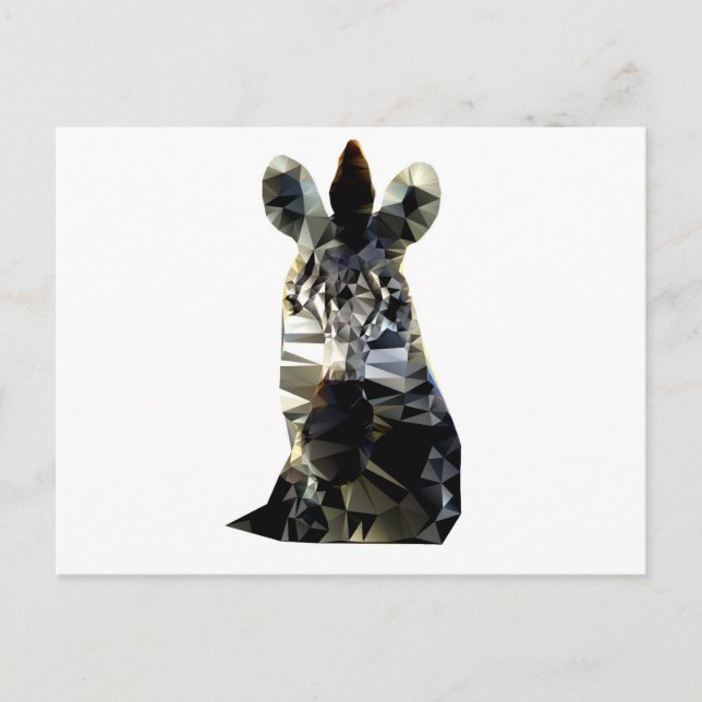 Zebra Head African Animal Low Poly Postcard (Front)