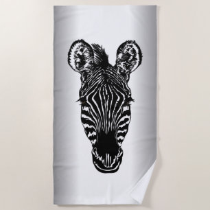 Zebra Head Beach Towel