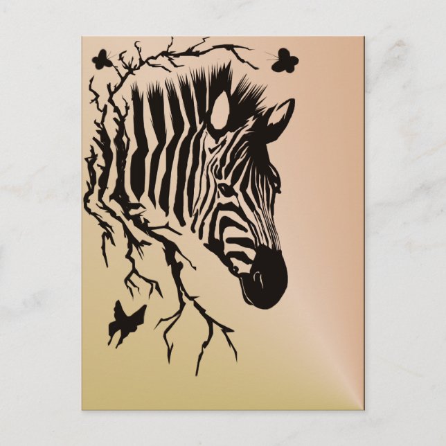 Zebra Head Design Postcard (Front)