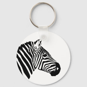 Zebra head key ring