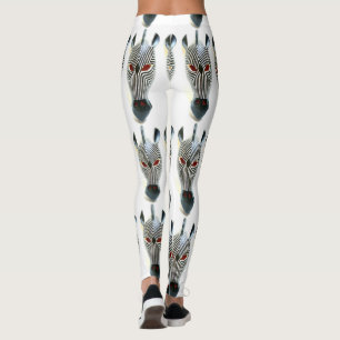zebra head leggings