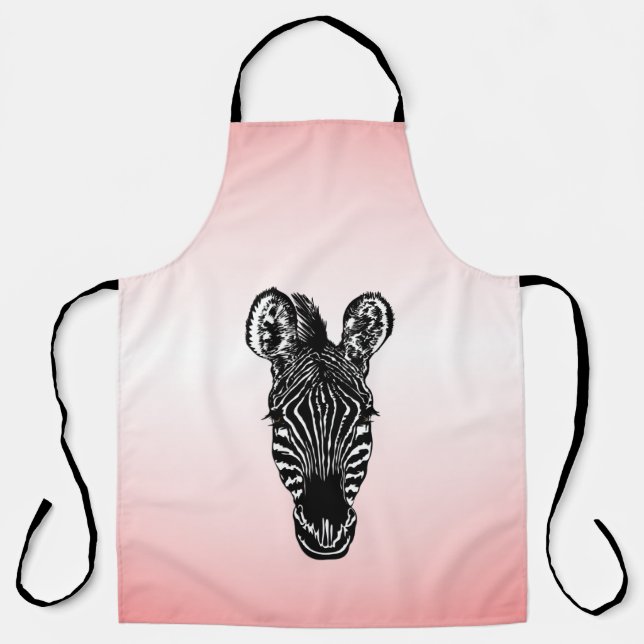 Zebra Head on Pink Apron (Front)