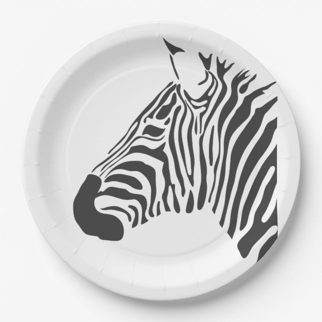 ZEBRA HEAD PAPER PLATE (Front)