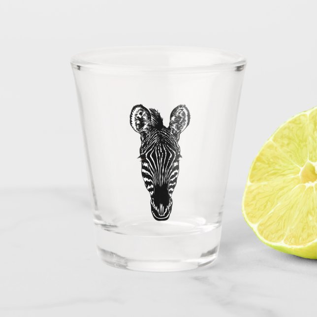 Zebra Head  Shot Glass (Front)