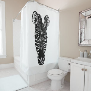 Zebra Head Shower Curtain