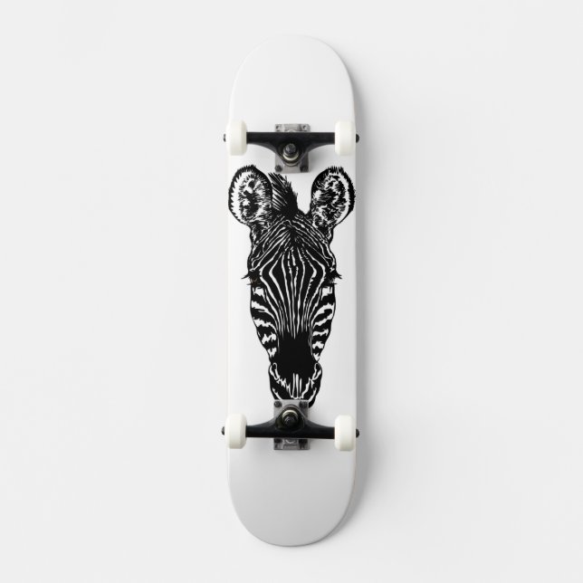 Zebra Head Skateboard (Front)