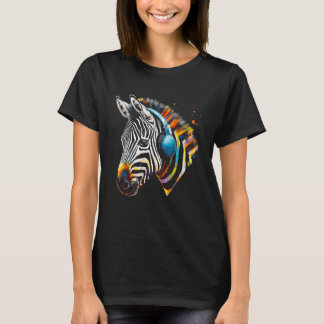 Zebra Headphones Artwork Music Animal Motif Zebra T-Shirt