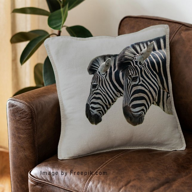 Zebra HeadsThrow Pillow (Creator Uploaded)