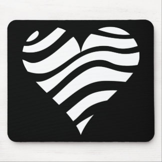 Zebra Heart Mouse Mat