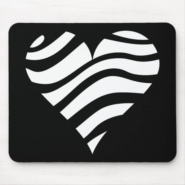 Zebra Heart Mouse Mat (Front)