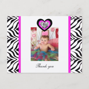 Zebra Heart: Picture: Thank You Postcard
