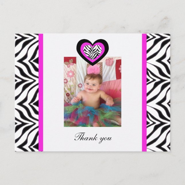 Zebra Heart: Picture: Thank You Postcard (Front)