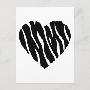 Zebra Heart Postcard