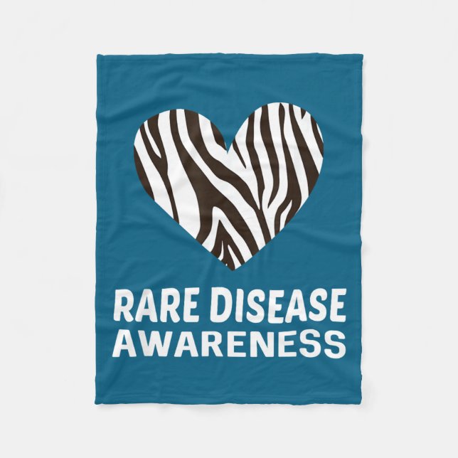 Zebra Heart Rare Disease Awareness Gift 2020  Fleece Blanket (Front)
