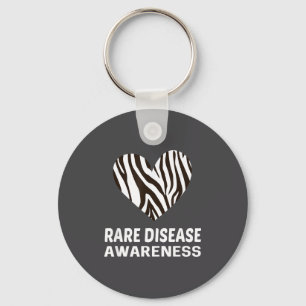 Zebra Heart Rare Disease Awareness Gift 2020  Key Ring