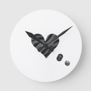 Zebra-heart Round Clock