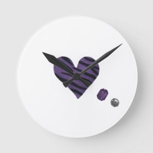 Zebra-heart Round Clock