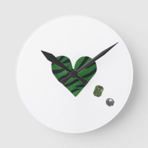 Zebra-heart Round Clock