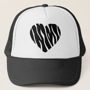 Zebra Heart Trucker Hat