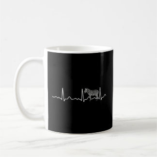 Zebra - Heartbeat Pulse Heart Line Ecg Coffee Mug