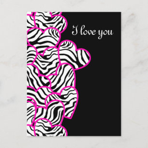 Zebra hearts Design Postcard