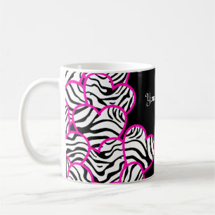 Zebra hearts mug