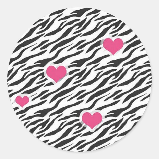 Zebra Hearts Pattern Stickers (Front)