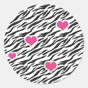 Zebra Hearts Pattern Stickers