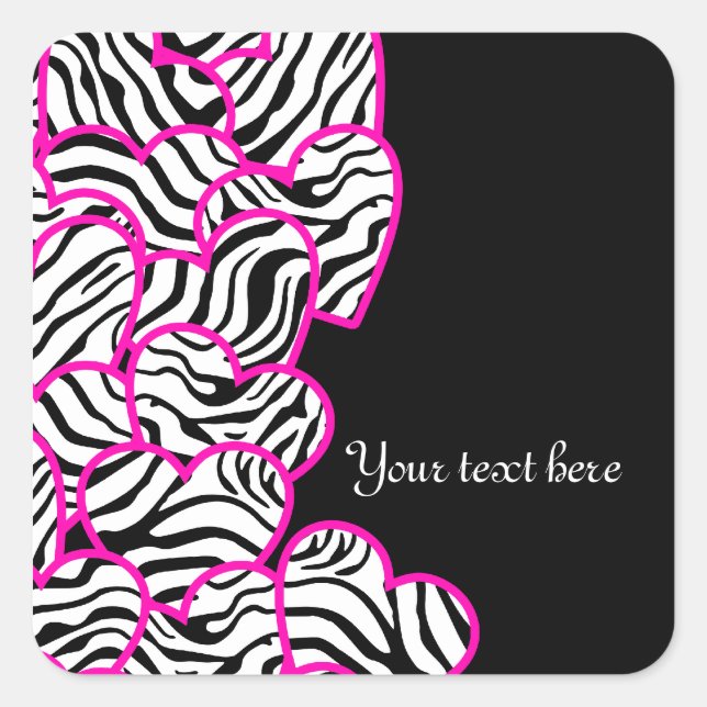 Zebra hearts sticker (Front)