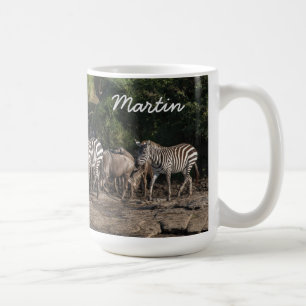 Zebra Herd Personalise Name Gift Mug