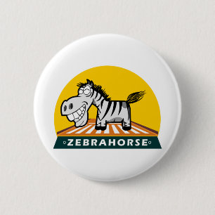 Zebra Hores 6 Cm Round Badge