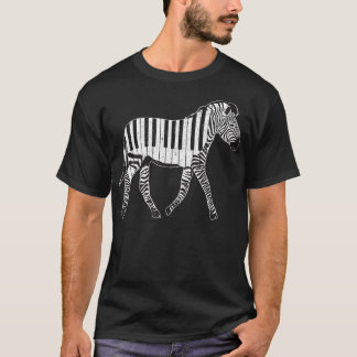 Zebra Horse Piano Sheet Music Keyboard Piano Music T-Shirt