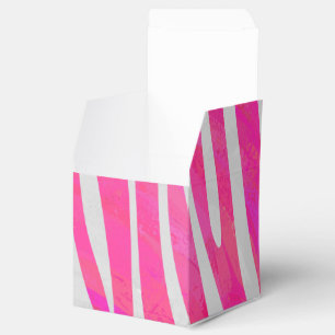 Zebra Hot Pink and White Print Favour Box