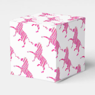 Zebra Hot Pink and White Silhouette Favour Box